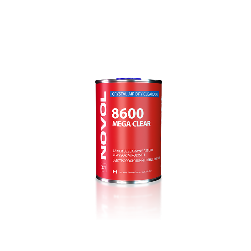 Novol 8600 MEGA CLEAR - Lakier bezbarwny wysoki połysk Air-Dry 1,5l kpl