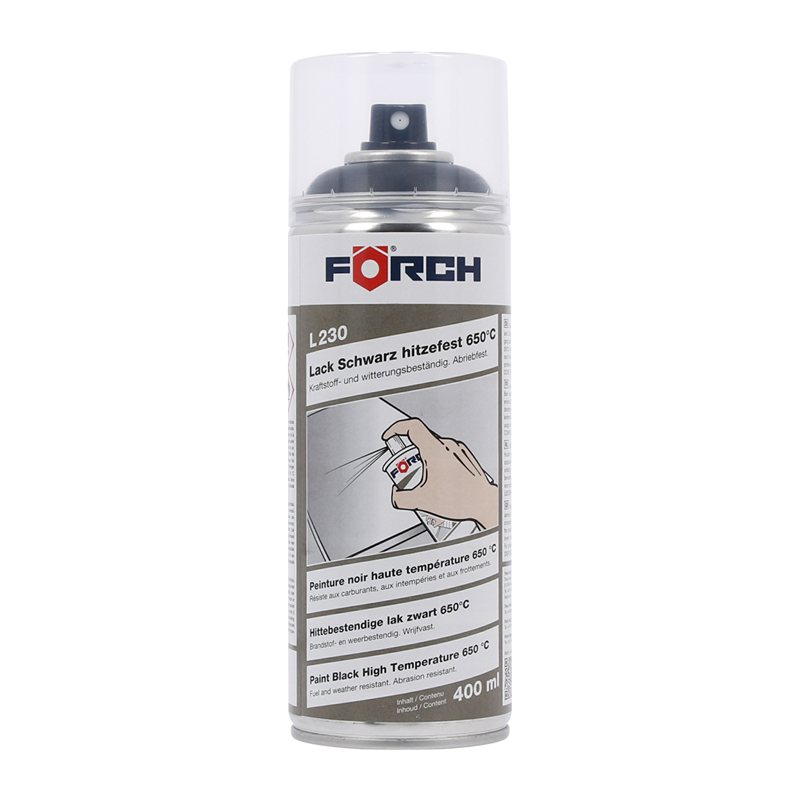 Wysokojakościowy Lakier Termiczny SPRAY CZARNY MAT FORCH L230 400ml