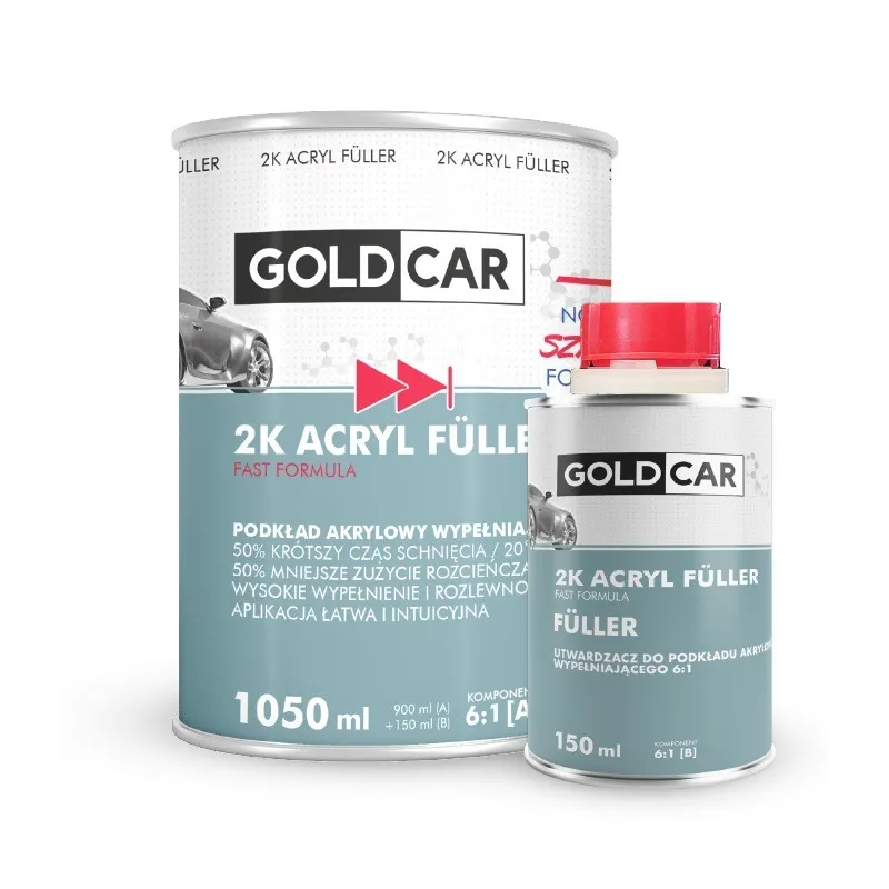 PODKŁAD AKRYLOWY 2K szybki GOLDCAR 6:1 szary 1050ml kpl - Sklep ABRP