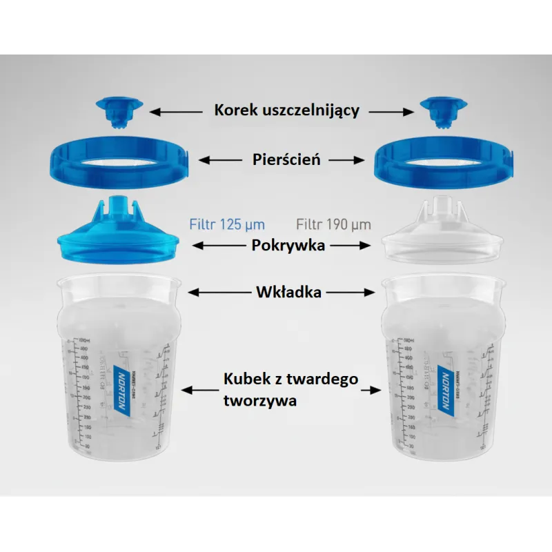 KUBKI UNIWERSALNE NORTON SYSTEM PPS 400ml ZESTAW 50szt. - ABRP