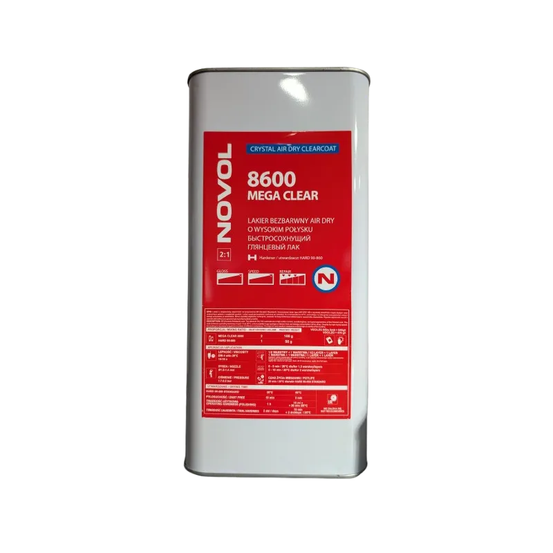 LAKIER BEZBARWNY AKRYLOWY SZYBKI Novol 8600 MEGA CLEAR 5l - ABRP