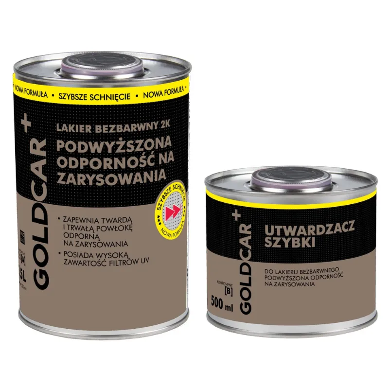 LAKIER BEZBARWNY PODWYŻSZONA ODPORNOŚĆ GOLDCAR 1.5l kpl - ABRP