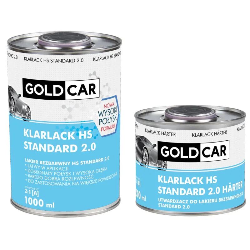 LAKIER BEZBARWNY HS WYSOKI POŁYSK GOLDCAR STANDARD 2.0 1.5l kpl- Sklep lakierniczy
