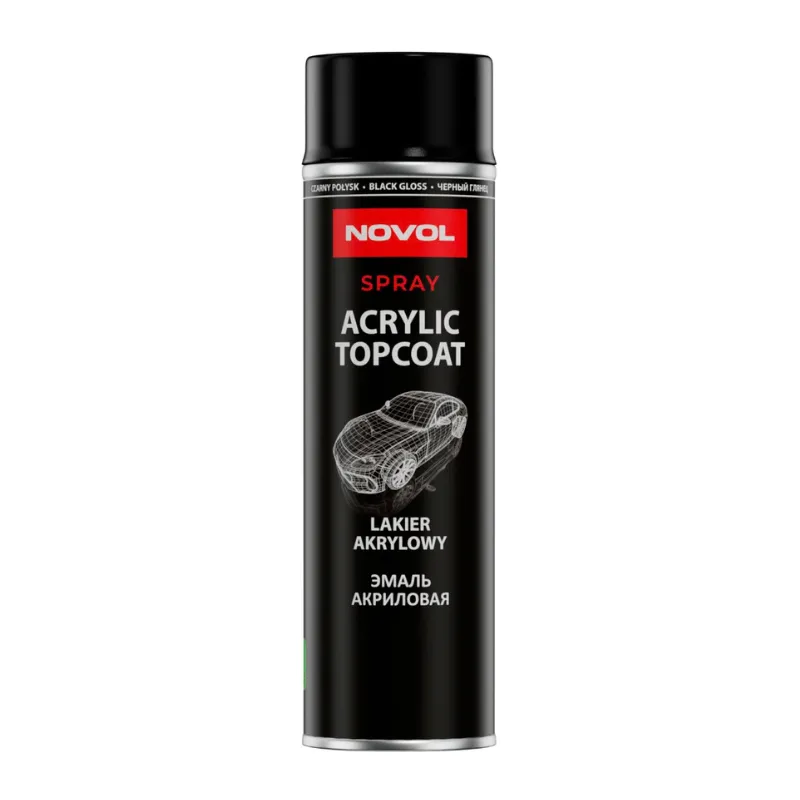 NOVOL SPRAY ACRYLIC TOPCOAT lakier akrylowy czarny połysk
