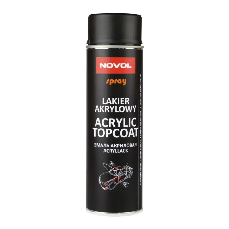 NOVOL SPRAY ACRYLIC TOPCOAT lakier akrylowy czarny satynowy