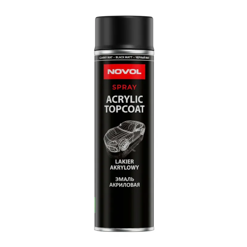 NOVOL SPRAY ACRYLIC TOPCOAT lakier akrylowy czarny mat